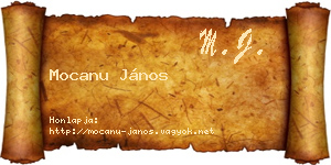 Mocanu János névjegykártya